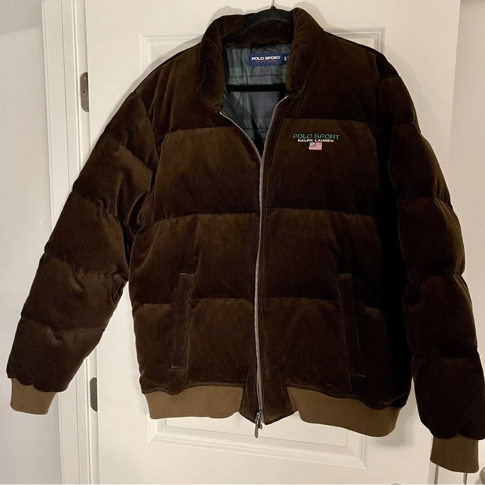 POLO Ralph Lauren Polo Sport Corduroy Down Jacket Brown Men XL